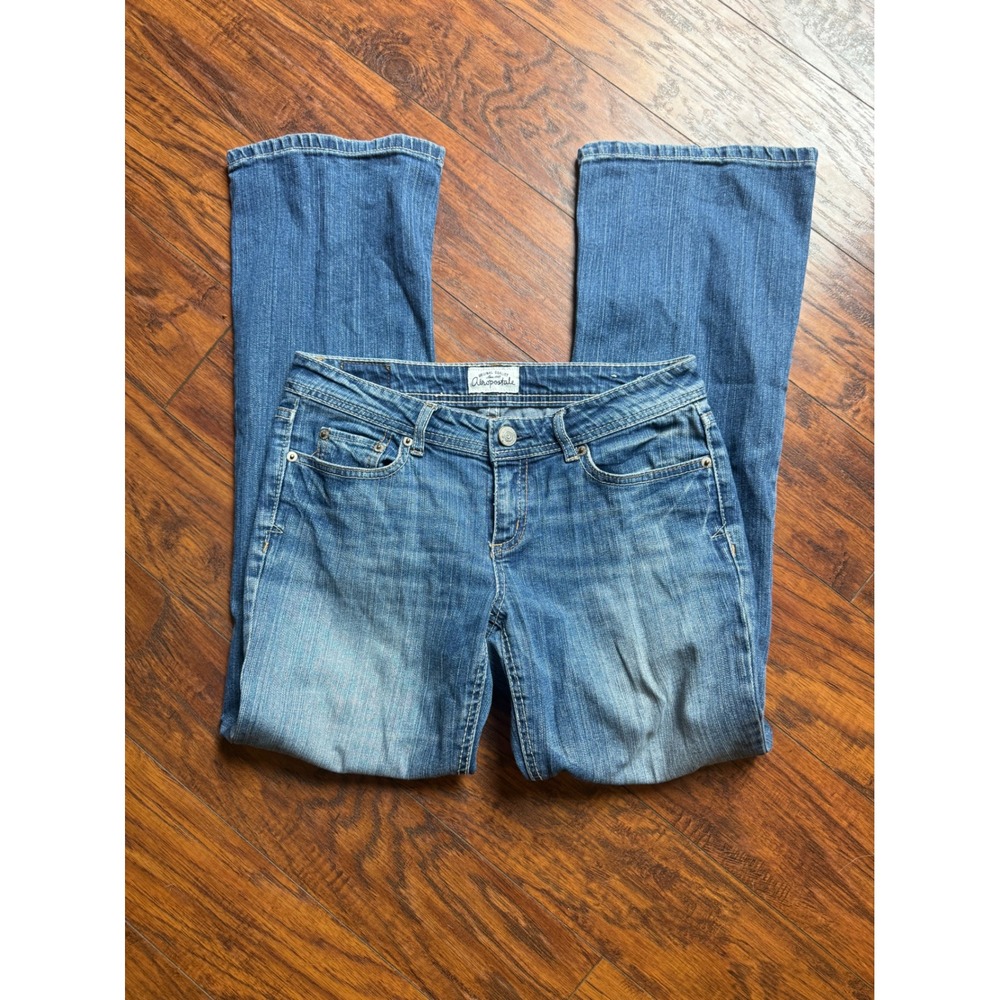 Aeropostale Chelsea Bootcut Jeans Womens 5/6 Short Medium Wash Stretch Denim